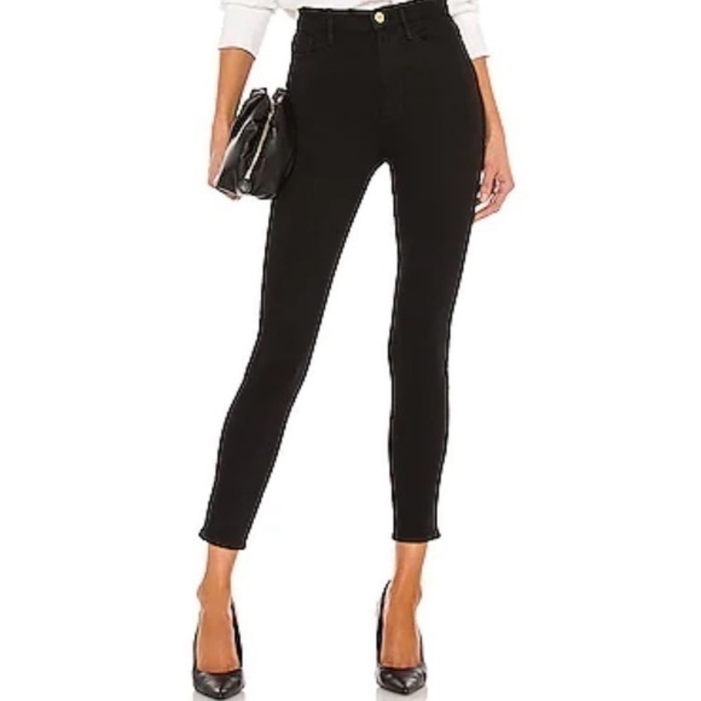 Agolde Sophie Crop Jeans Jet Black Skinny Size 23